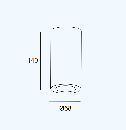 APLIQUE MOD. PIPE 1xGU10 BLANCO/NEGRO