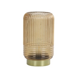 [601859161] LAMPARA DE MESA LED LIPA GLASS BROWN 16*26.5cm LL.