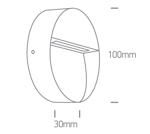APLIQUE PARED CIRC. LED 3W 3000K IP54 ONE LIGHT.