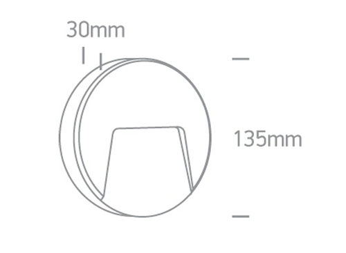 APLIQUE PARED CIRC. LED 3W 3000K IP65 ONE LIGHT.