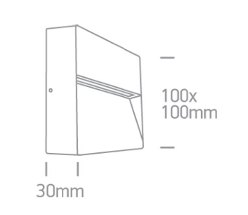 APLIQUE PARED CUAD. LED 4W 3000K IP54 ONE LIGHT.