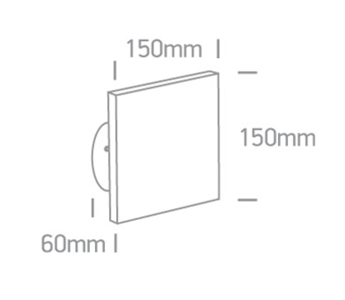 APLIQUE PARED CUAD. LED 7W 3000K IP54 ONE LIGHT.