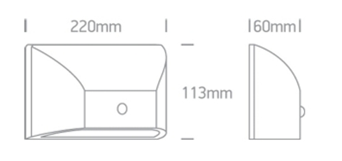 APLIQUE PARED SENSOR LED 6W 3000K IP65 ONE LIGHT.