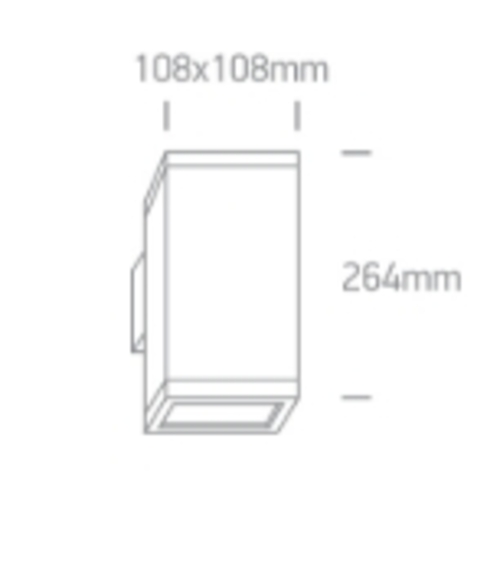 APLIQUE PARED REC. 2xE27 MAX.20W IP54 ONE LIGHT.