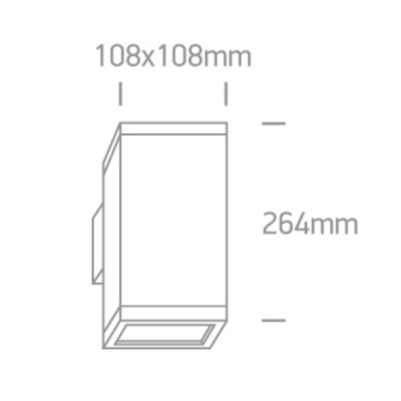 APLIQUE PARED REC. 2xE27 MAX.20W IP54 ONE LIGHT.