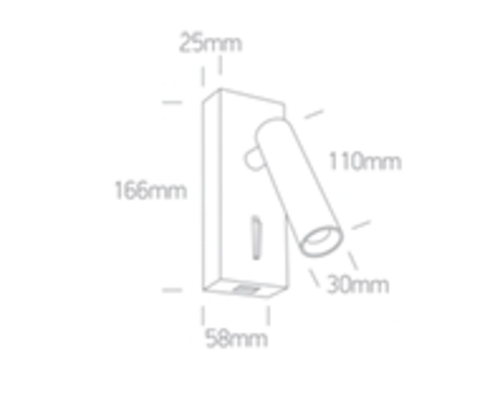 APLIQUE PARED USB LED 3W 3000K IP20 ONE LIGHT.