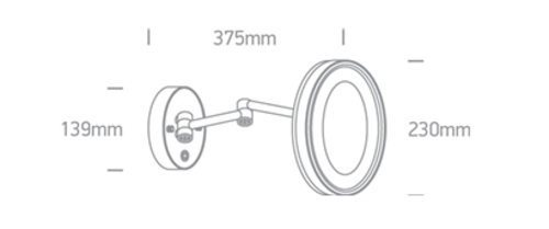 ESPEJO APLIQUE PARED CIRC. LED 7W 4000K IP20 ONE LIGHT.