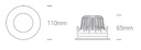 DOWNLIGHT CIRC. LED 15W 3000K IP65 ONE LIGHT.