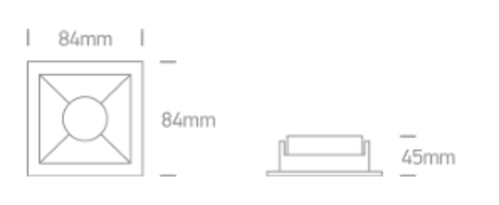 DOWNLIGHT CUAD. 1xGU10 MAX.10W IP20 ONE LIGHT.