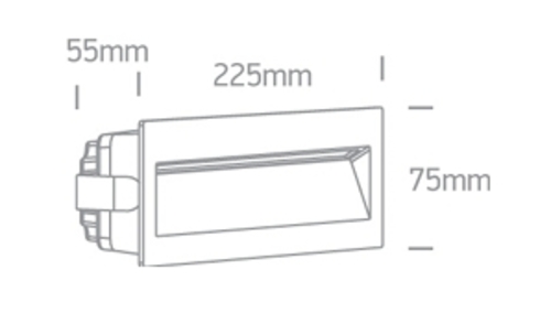 EMB. PARED REC. LED 7W 3000K IP65 ONE LIGHT.
