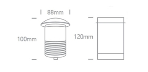 UPLIGHT CIRC. LED 3W 3000K IP67 ONE LIGHT.