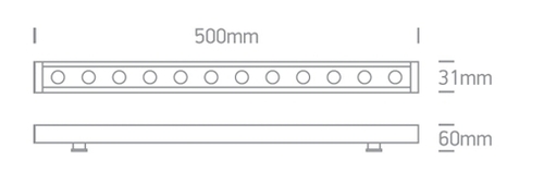 PROYECTOR LINEAL LED 12W 3000K IP66 DIM. 50CM ONE LIGHT.