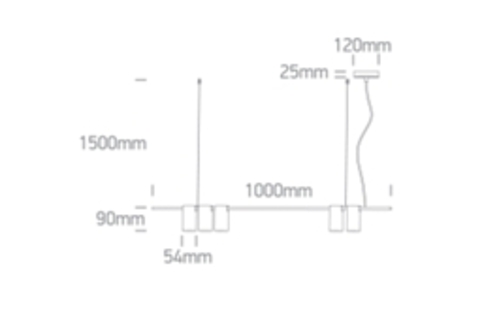COLGANTE C/SPOTS 5xGU10 MAX.7W IP20 ONE LIGHT.