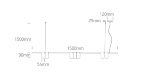 COLGANTE C/SPOTS 7xGU10 MAX.7W IP20 ONE LIGHT.