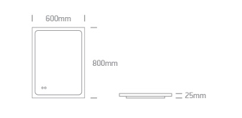 ESPEJO BAÑO REC. LED. 20W CCT V IP44 DIM. ONE LIGHT.