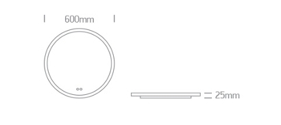 ESPEJO BAÑO CIRC. LED 20W CCT V IP44 DIM. ONE LIGHT.