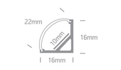 PERFIL ALUMINIO 200CM + DIFUSOR OPAL PC ONE LIGHT.