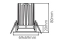 DOWNLIGHT CUAD. 1xLLR RIO.