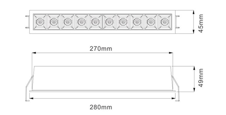 DOWNLIGHT LINEAL LED 20W 3000K 30° CRI95 IP20 RIO.