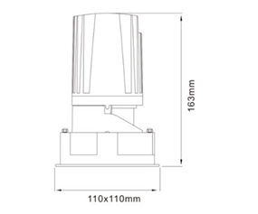 DOWNLIGHT CUAD. LED 26W 3000K 24° CRI90 IP20 RIO.