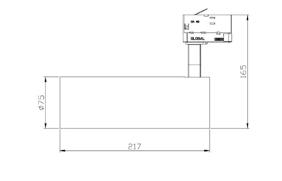SPOT P/RIEL LED 26W 4000K 24° CRI90 IP20 CIGAR TRIDONIC RIO.