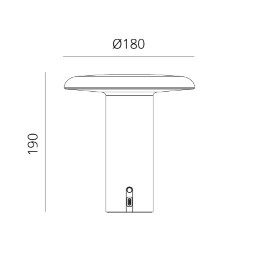 LAMPARA DE MESA TAKKU INALÁMBRICA ARTEMIDE.