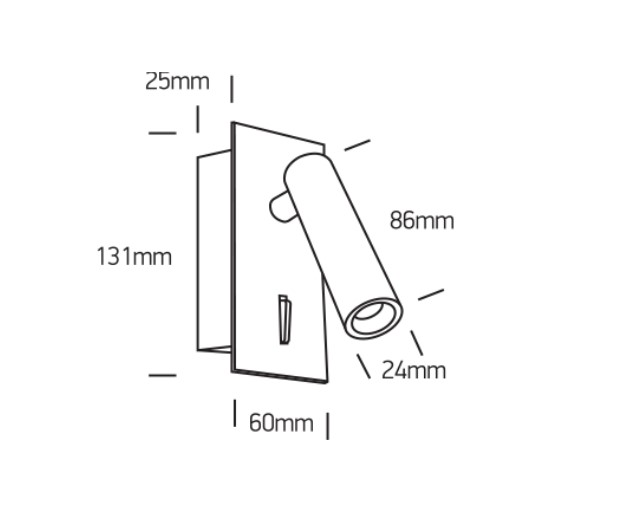 APLIQUE PARED SWITCH LED 3W 3000K IP20 ONE LIGHT.