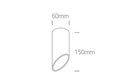APLIQUE TECHO 1xGU10 CILINDRO BK 150mm ONE.
