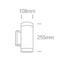 APLIQUE PARED CIL. 2xPAR 30 75W IP54 ONE LIGHT.