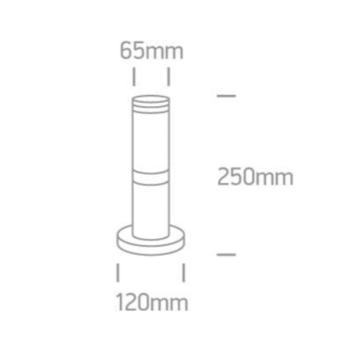 BOLARDO CIL. 1xE27 MAX.15W IP54 ONE LIGHT.