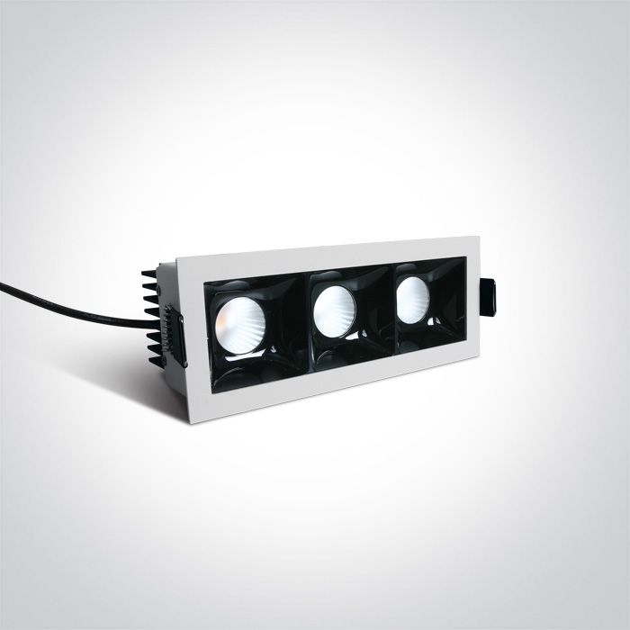 DOWNLIGHT REC. LED 3x6,5W 3000K IP20 DIM. ONE LIGHT.