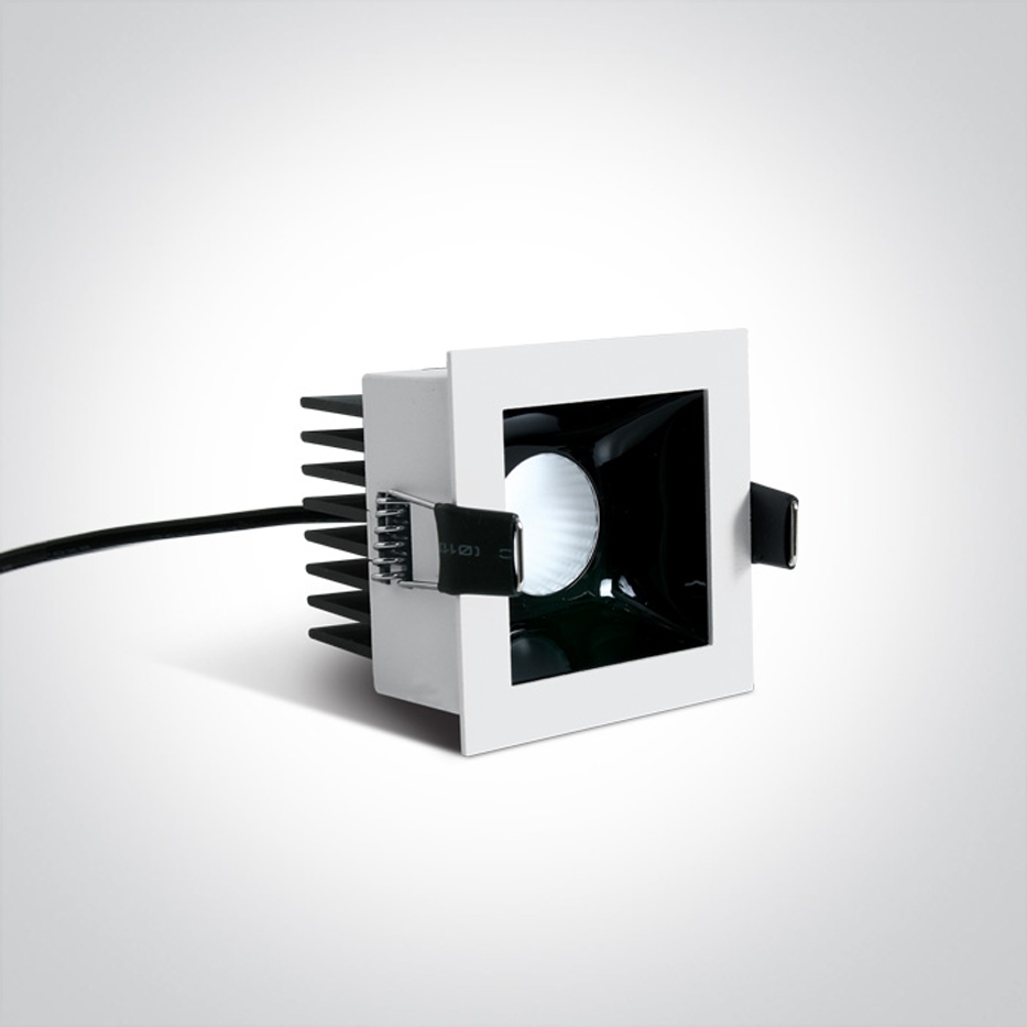 DOWNLIGHT CUAD. LED 6,5W 3000K IP20 DIM. ONE LIGHT.