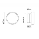 APLIQUE DE PARED CIL. ROC PLUS ALUMINIO Y VIDRIO LED 8W 2700K CRI90 IP65 TRIAC MARSET.