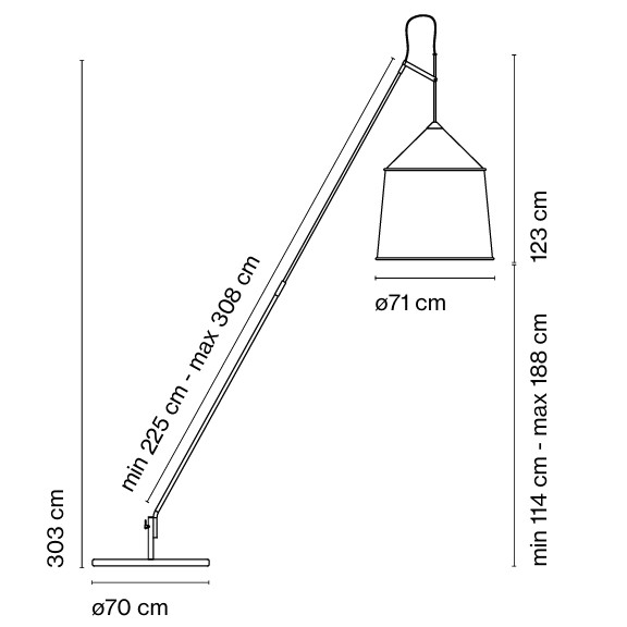 Lamp. Pie Jaima pantalla 71cm Marset