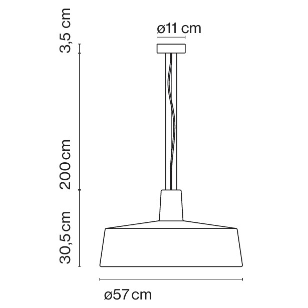 COLGANTE SOHO 57CM NEGRO MARSET