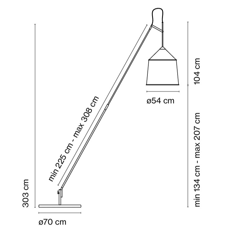 Lamp. Pie Jaima pantalla 54cm Marset
