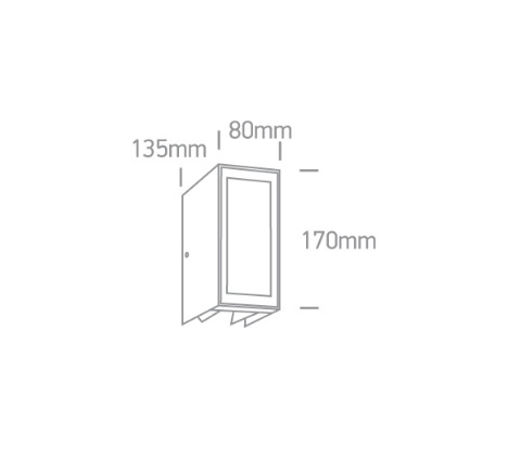 APLIQUE PARED LED 240V 9W 3000K IP54 GRAFITO RECTANGULAR ONE.