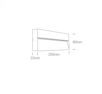 APLIQUE  PARED LED RECTANGULAR  6W WW IP54 ONE.