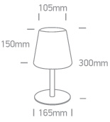 LAMPARA DE MESA LED RECARGABLE USB 2W 3000K IP44 DIM. ONE LIGHT.