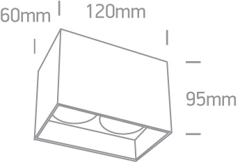 APLIQUE TECHO REC. 2xGU10 MAX.10W IP20 ONE LIGHT.