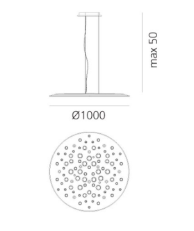 COLGANTE LEDS 37W BLANCO SILENT FIELD ARTEMIDE