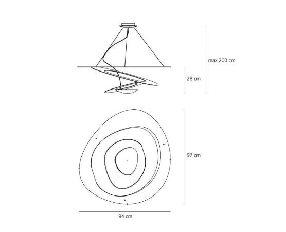 PIRCE SUSPENSION GRANDE HALOG. D 94cm. BLANCO. ARTEMIDE.