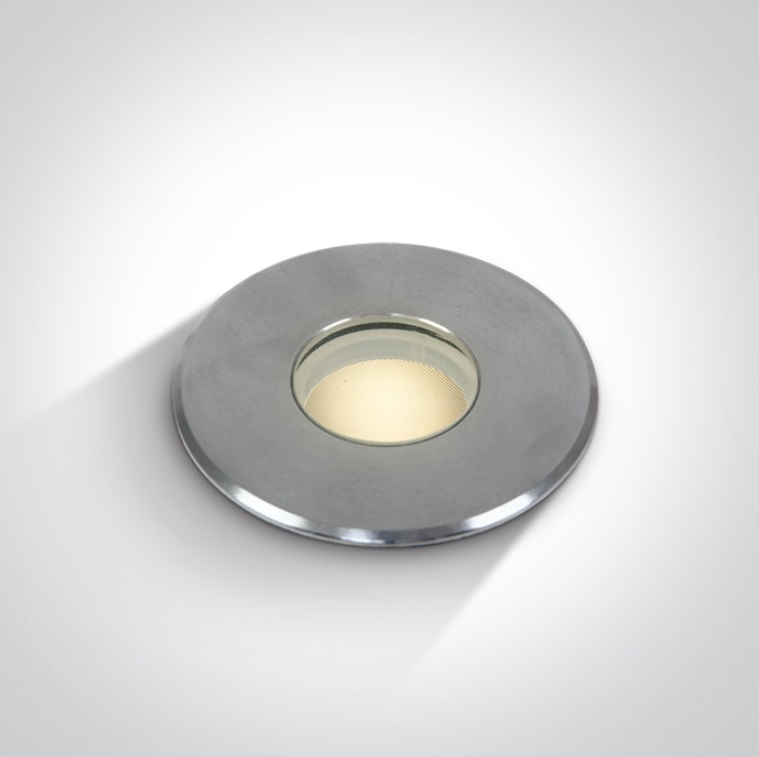 EMB.PISO LED 240V 2W 3000K IP67 ACERO ONE.
