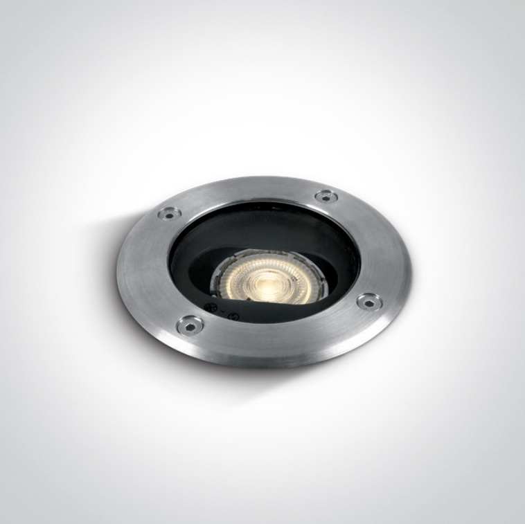 EMB. PISO 1xGU10 240V 10W IP67 ACERO AJUSTABLE ONE.