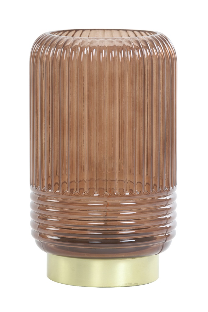 LAMPARA DE MESA LED LIPA GLASS DARK BROWN 16*26.5cm LL.