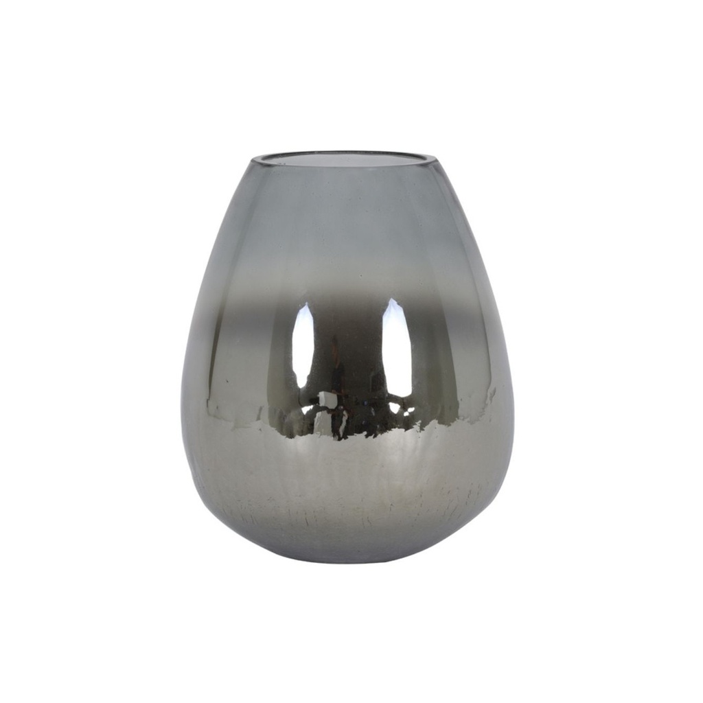 JARRON BOTICA VIDRIO GRIS Ø 22cm  h=25cm LL.