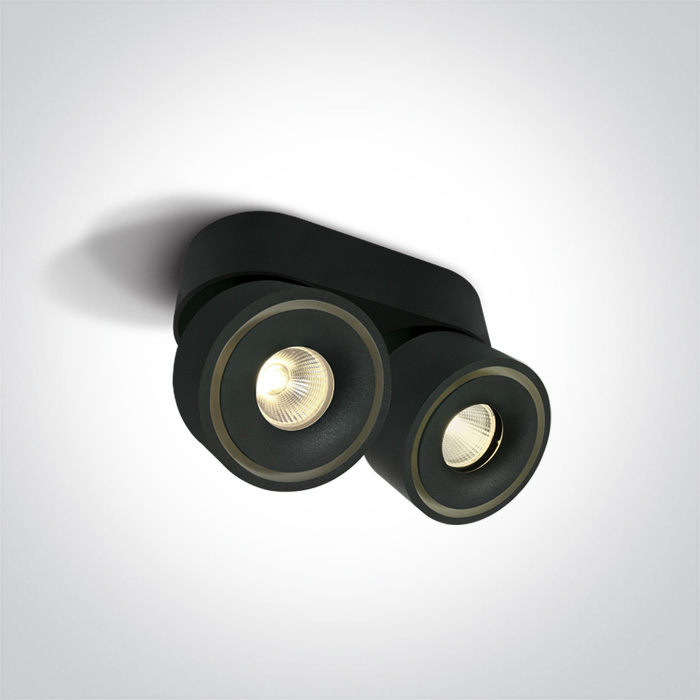 APLIQUE TECHO LED 2x8W 3000K IP20 NEGRO MOVIL ONE.