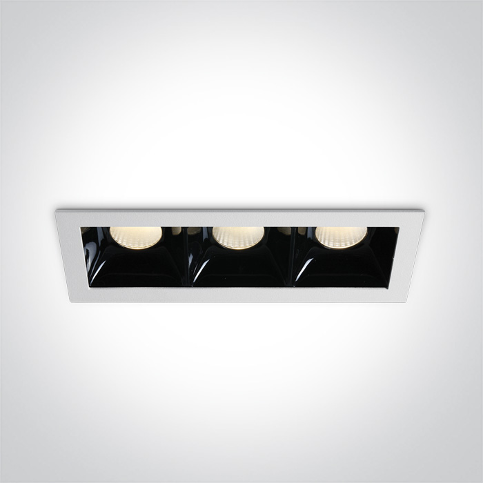 DOWNLIGHT REC. LED 3x6,5W 3000K IP20 DIM. ONE LIGHT.