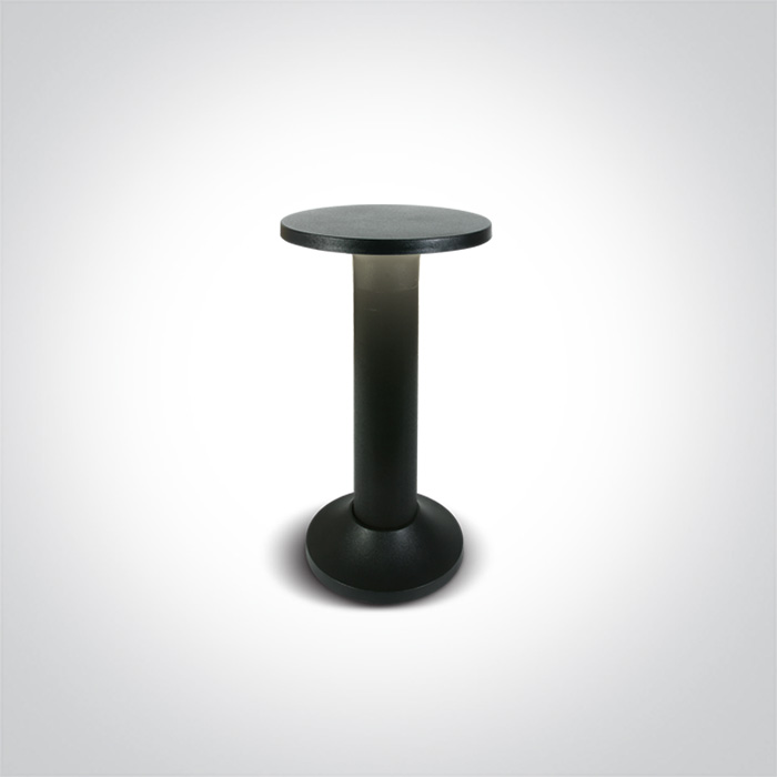 BOLARDO LED 6,5W 3000K NEGRO h=30CM ONE.