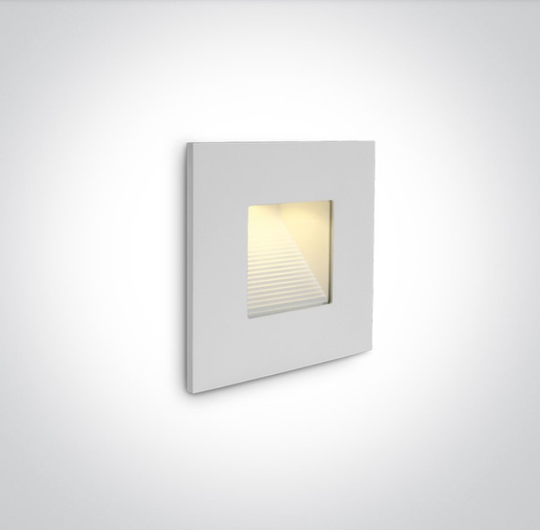[268006NW] EMB. PARED CUAD. LED 1W 3000K IP44 ONE LIGHT.